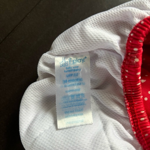 IPlay baby girl red polka dot ruffle swim diaper size 34M EUC - Picture 3 of 4